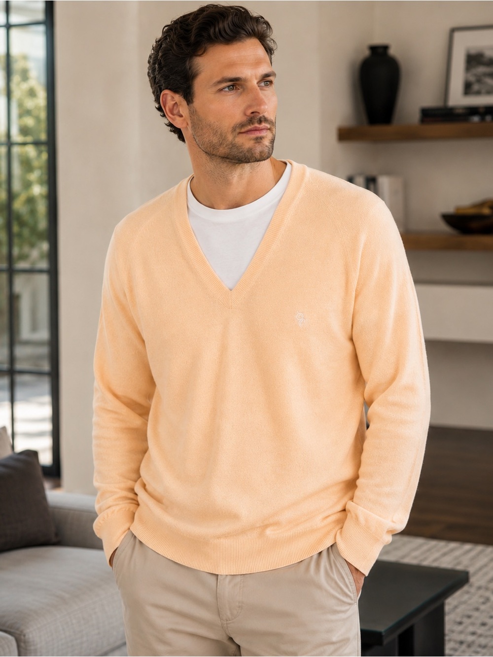 Christian Dior Vintage Sunset Orange Knit Sweater w/COA